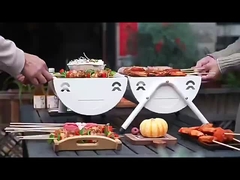 Угольная гриль троллейбусный курильщик барбекю гриль с боковым столом S / M / XL