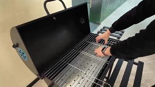 Угольный гриль для барбекю на открытом воздухе, гриль для барбекю во дворе виллы, для домашнего использования на 5-10 человек, большой крытый, анти