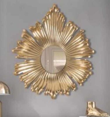 Customized PU Frame Decorative Wall Mirror Art Deco Style Glass Irregular Mirror for Living Room Bedroom Decorative Mirror