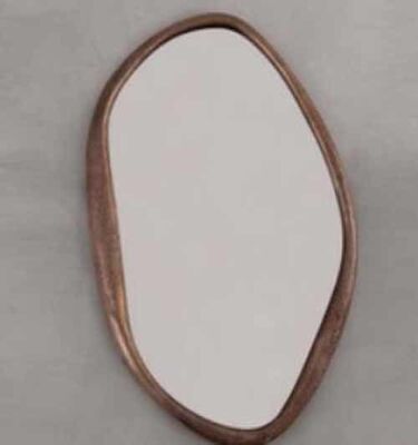 Customized PU Frame Decorative Wall Mirror Art Deco Style Glass Irregular Mirror for Living Room Bedroom Decorative Mirror