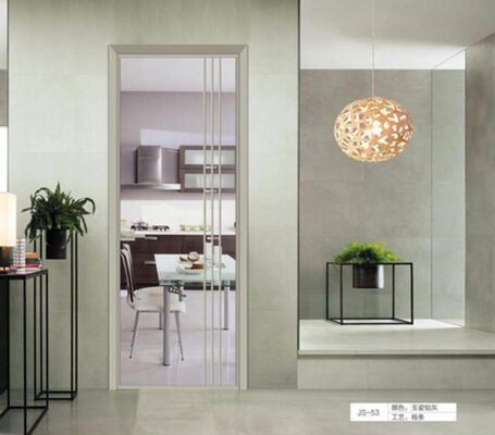 Simple Design Interior Door Aluminum Single Bathroom Door Swing Glass Internal Toilet Doors With Lock