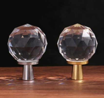 Luxury High Quality Furniture Drawer Bedroom Crystal Glass Brass Cabinet Door Pulls Kitchen Handles Knobs