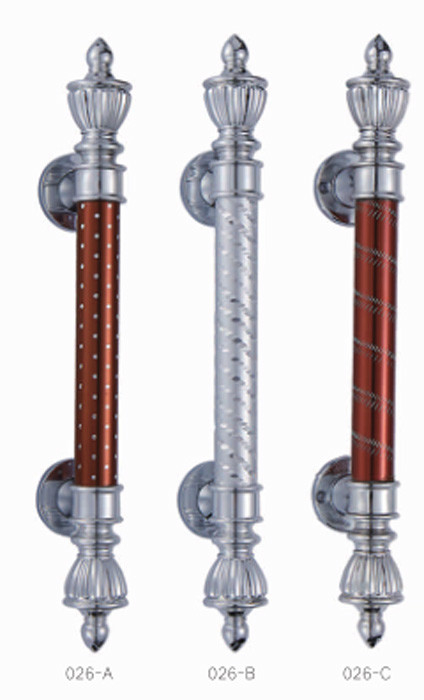 Knurling Aluminum Furniture Hardware Cabinet Door Kitchen Drawer Handle with Plastic Feet