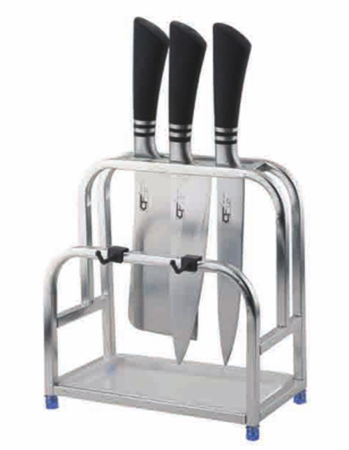 Standing Style Stainless Steel Multifunctional Kitchen Tool Storage Knife Holder Rack