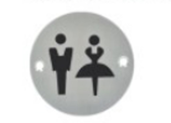 Женщины и мужчины туалет Изображение ванной двери знак в акриловой настройки