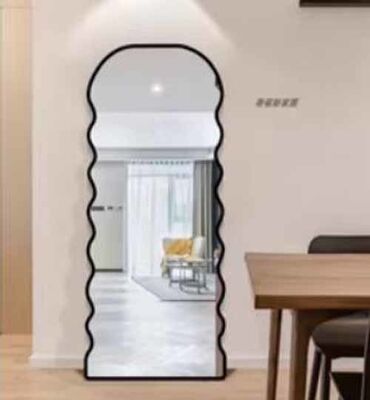 Настенное асимметричное зеркало для ванной комнаты в раме из орехового дерева, зеркало в стиле рустик, декор в стиле фермерского дома для спальни, гостиной, прихожей