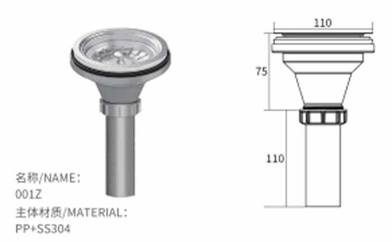Современный высококачественный одноэтажный стальной стальной чашки раковины для кухонной раковины канализации трубы мойка бассейн отходов канализации оптовой продукт