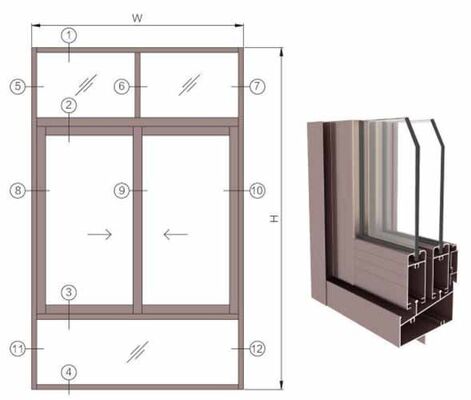 Профили экструзии алюминия с покрытием порошками цвета OEM делают популярными просветные окна и двери