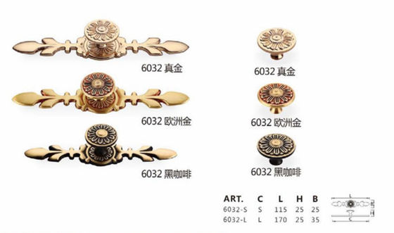 Роскошные современные латунные бить молотком молотком ручки оборудования кухни для шкафа